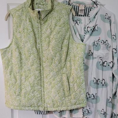 36: Christopher Banks Quilted Vest and Munki Munki Flannel PJs