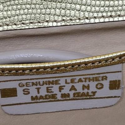 50: Gold Leather Stefano Evening Bag with 2 Strap Choices