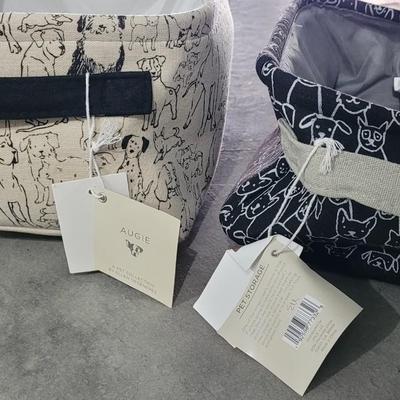 63: (2) Pet Organizers Black & Cream