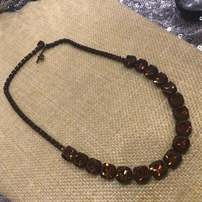 Amber/Citrine Rhinestone Quality Choker/Necklace