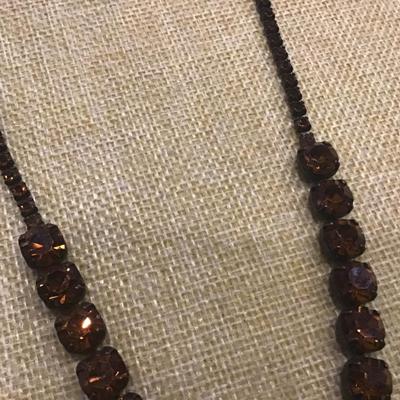 Amber/Citrine Rhinestone Quality Choker/Necklace