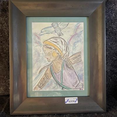 18" X 24"  Artwork - Woman & Bird
