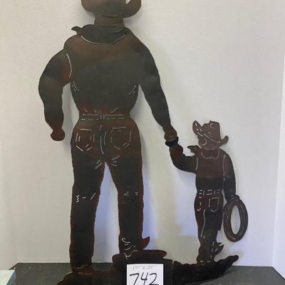 Cowboy and Son Metal Wall Decor