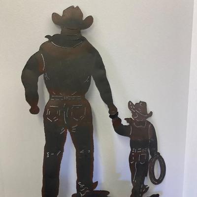 Cowboy and Son Metal Wall Decor
