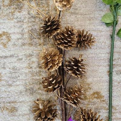 108: Golden Pine Cones and Golden Roses