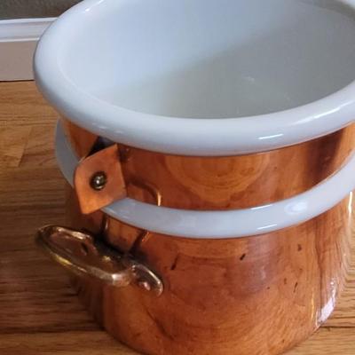 111: Bazar Francais New York Copper & Ceramic Double Boiler