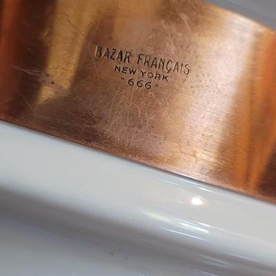 111: Bazar Francais New York Copper & Ceramic Double Boiler