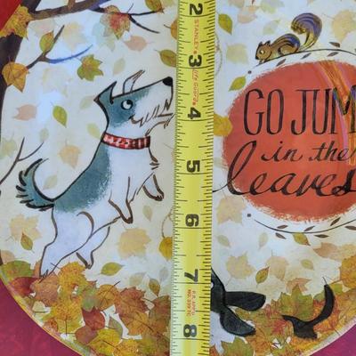 114: (2) Plastic Dog Theme Plate