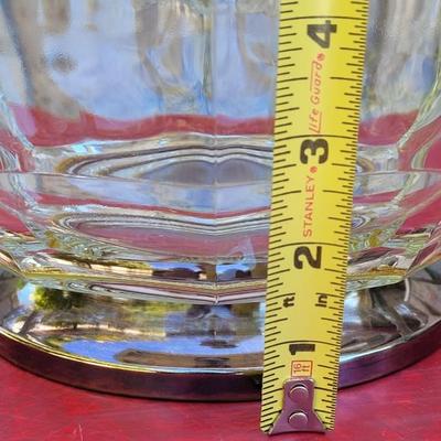 119: Glass Bowl with Silver Tone Foot/Base