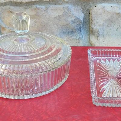 121: Glass Candy Dish and Serving Dish