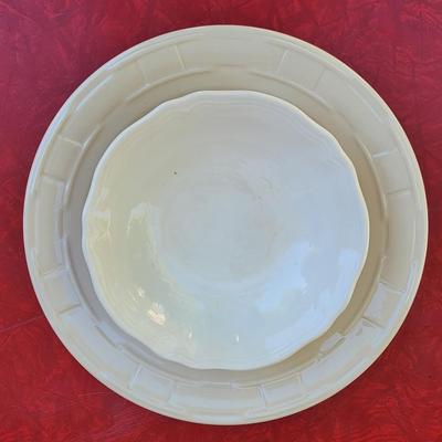 123: Longaberger Plate and Ironstone Bowl