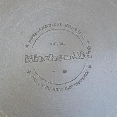 127: Cuisinart & Kitchen Aid Skillets with Lid and Faberware Pot