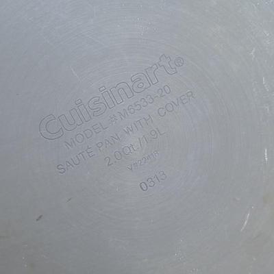 127: Cuisinart & Kitchen Aid Skillets with Lid and Faberware Pot