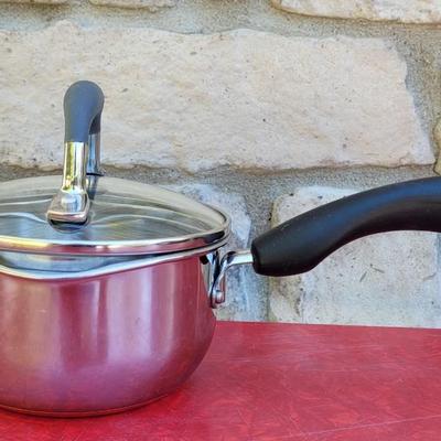 128: Paul Dean Copper Clad Pot with Pouring Spouts and Lid