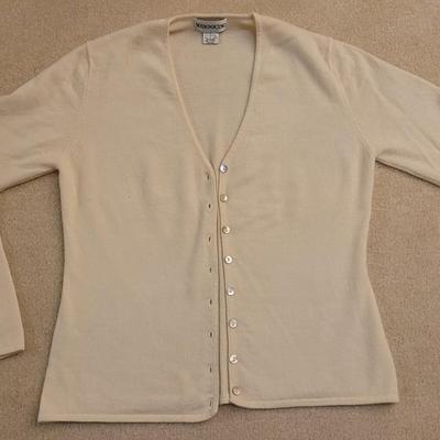 157: Ivory Button Down Cashmere Sweater