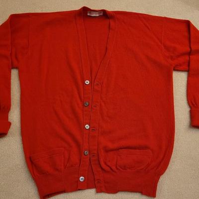 158: Red Button Down Cashmere Sweater