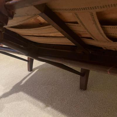 Colonial Style Ladder Back Sofa w/ Plaid Cushions (UD-MG)