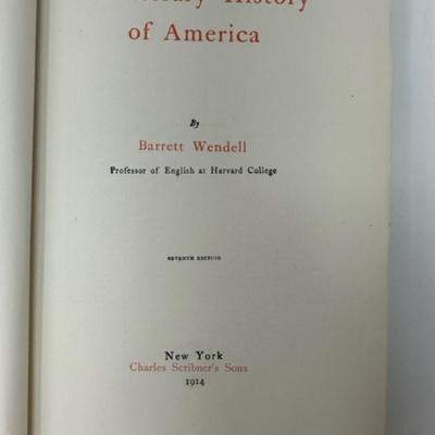 A Literary History of American by Brett Wendell