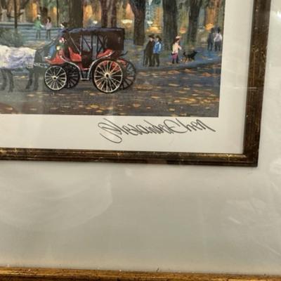 New York Pulitzer Fountain Lithograph by Alexander Chen