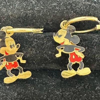 Gold Plated Mickey Mouse Earrings