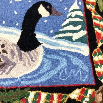 302 Claire Murray Hand Hooked Christmas Goose Rug