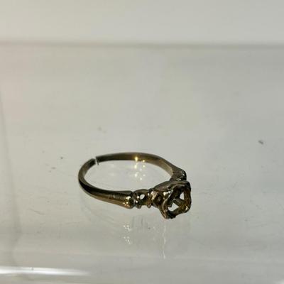 Vintage 14k White Gold Ring Setting for Scrap or Repair