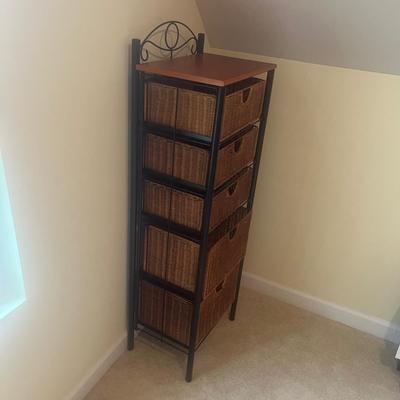 Metal & Wicker Five Drawer Storage Unit (UD-MG)