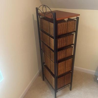 Metal & Wicker Five Drawer Storage Unit (UD-MG)