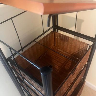 Metal & Wicker Five Drawer Storage Unit (UD-MG)