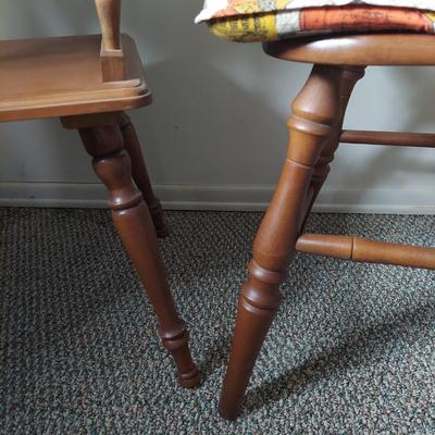 Vintage Colonial Style Wooden Chair and Side Table (B3-BBL)