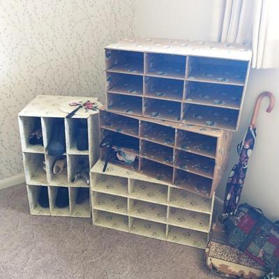 FOUR SLOTTED SHOE BOXES-SOFT SIDE LUGGAGE BAGS-LADIES ACCESORIES