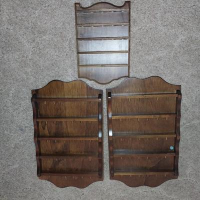 THREE WOODEN SPOON DISPLAYS