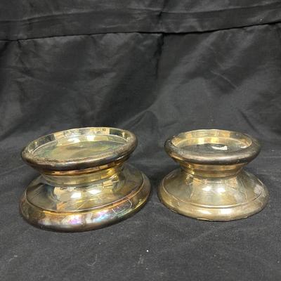 Pair of Studio Nova Silver Plate Pillar Style Candle Holders