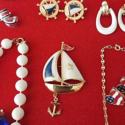 SAILING-RED WHITE & BLUE DESIGNER AND FASHION JEWELRY
