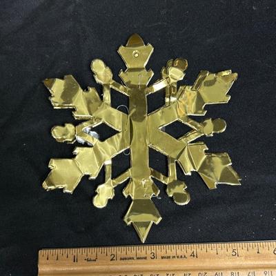 Two Tone Vintage Foil Hanging Snowflakes Christmas Holiday Decor Ornaments