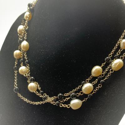 Vintage Necklaces and Sterling Onyx Pendant (B5-HS)