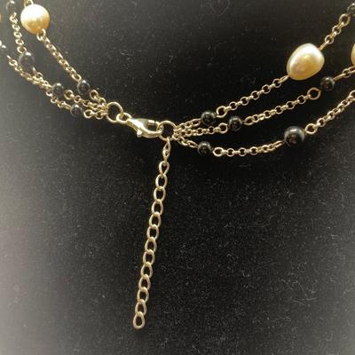 Vintage Necklaces and Sterling Onyx Pendant (B5-HS)