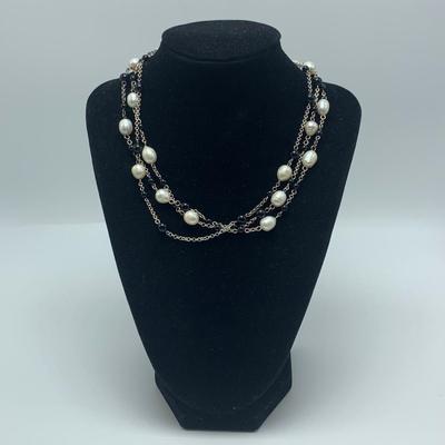 Vintage Necklaces and Sterling Onyx Pendant (B5-HS)