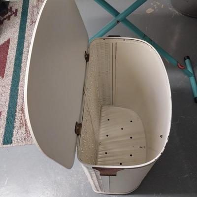 VINTAGE LAUNDRY HAMPER-IRONBOARD -WOODEN CLOTHES PINS-MORE