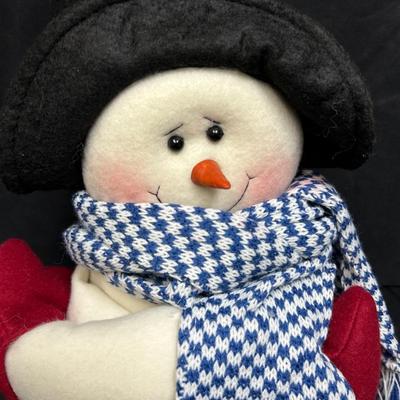 Cute Folk Art Style Snowman Plush Brrr It's Cold Outside Christmas Holiday Decor