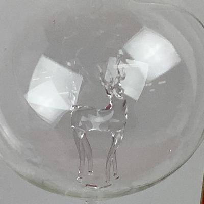 Lot 317. Pair of Clear Glass Reindeer Ornaments