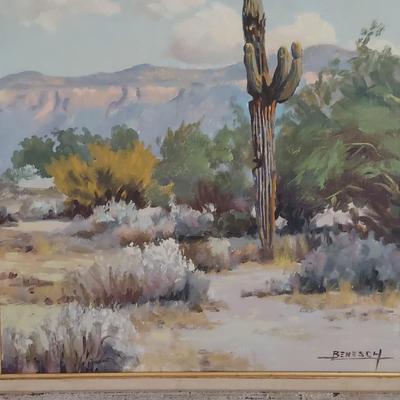 Two Desert Landscape Oil Paintings, by Louis Benesch & Wang (B1-BBL)