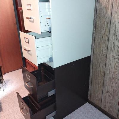 TWO METAL, TWO DRAWER FILING CABINETS