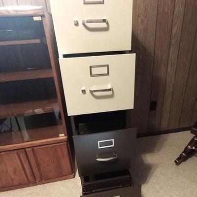 TWO METAL, TWO DRAWER FILING CABINETS