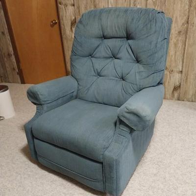 BLUE FABRIC RECLINER
