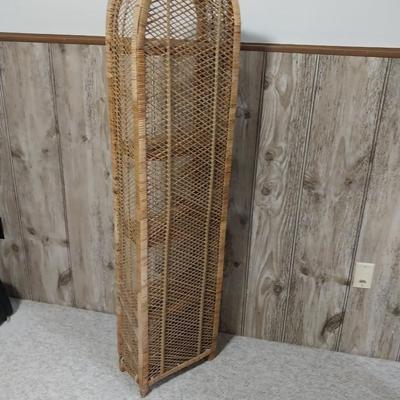 WICKER SHELF UNIT AND LEGEND RUNNER RUG