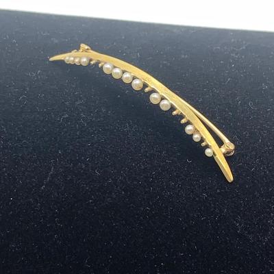 Three Vintage Fashion Pins, incl. 14K (B5-HS)