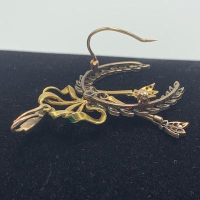 Three Vintage Fashion Pins, incl. 14K (B5-HS)