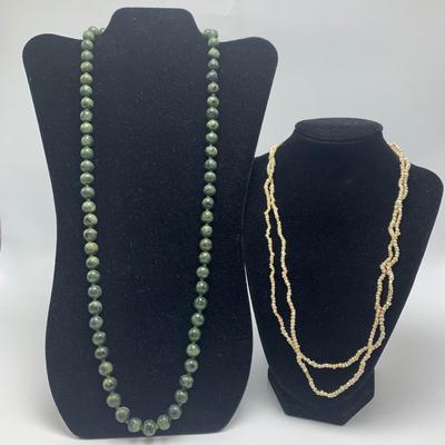 Jade & Pearl Strand Necklaces (B5-HS)