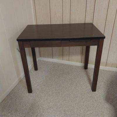 WOODEN WRITING TABLE WITH DRAWER AND PULLOUT WRITING SPACE